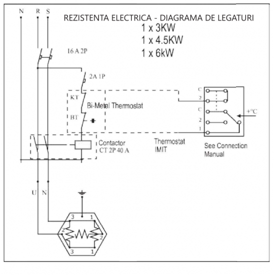 Rezistenta Electrica cu Termostat 4.5 kW