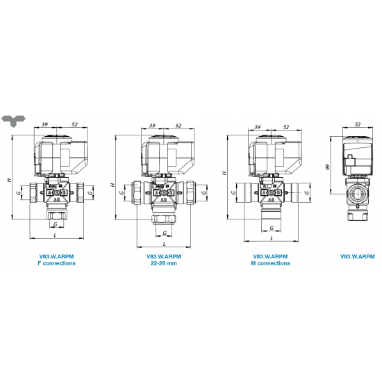 Vana De Deviatie 3 Cai si Servomotor 1" - Barberi