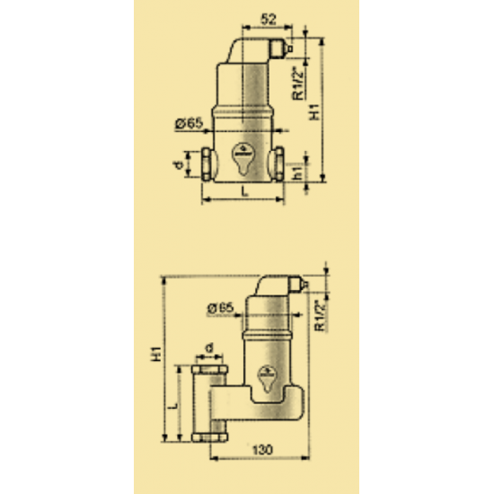 Separator de Aer AA0125 Spirovent din alama– Orizontal 1 1/4"– 110°C 10 bar – SPIROTECH