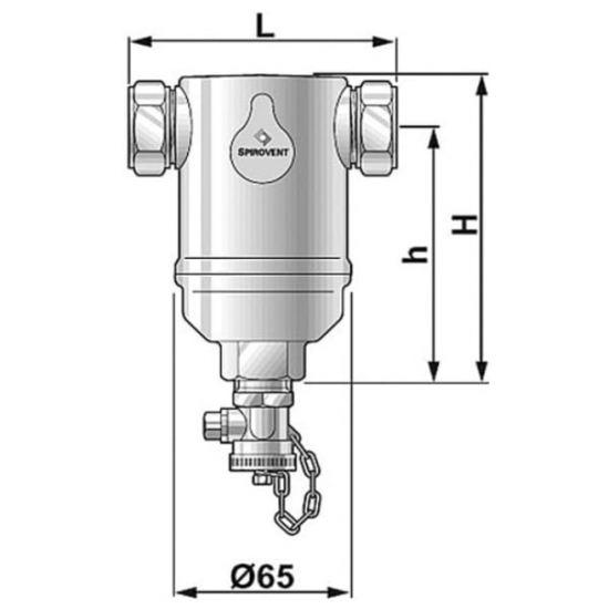 Separator de namol si impuritati orizontal din alama  SiroTrap AE100 - 1" - 110°C, 10 bar - SPIROTECH
