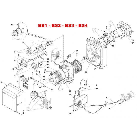 Arzator pe Gaz Riello GULLIVER BS 2 - o treapta de functionare, Putere: 35-91 Kw