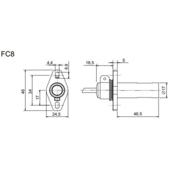 Fotocelula/Fotorezistenta BRAHMA FC8 Pentru Arzatoare Pe Motorina, Pelleti si Generatoare Mobile