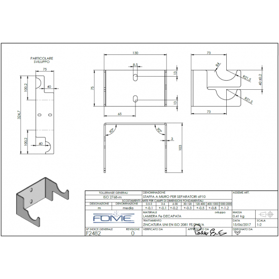 Consola de fixare butelie de egalizare FOME 6910 - 4,5 mc/h