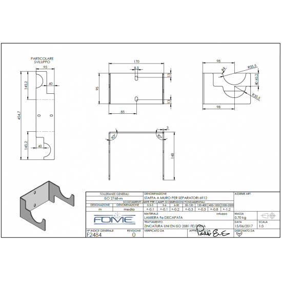 Consola de fixare butelie de egalizare FOME 6912 - 9,6 mc/h