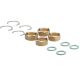 Set 4 conectori 16 x 3/4 (piulite, garnitura clingerit, inel de siguranta)  pentru instalarea teavii din inox gorfata 