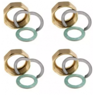 Set 4 conectori 16 x 3/4 (piulite, garnitura clingerit, inel de siguranta)  pentru instalarea teavii din inox gorfata 
