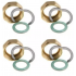 Set 4 conectori 16 x 3/4 (piulite, garnitura clingerit, inel de siguranta)  pentru instalarea teavii din inox gorfata 
