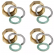 Set 4 conectori 16 x 3/4 (piulite, garnitura clingerit, inel de siguranta)  pentru instalarea teavii din inox gorfata 