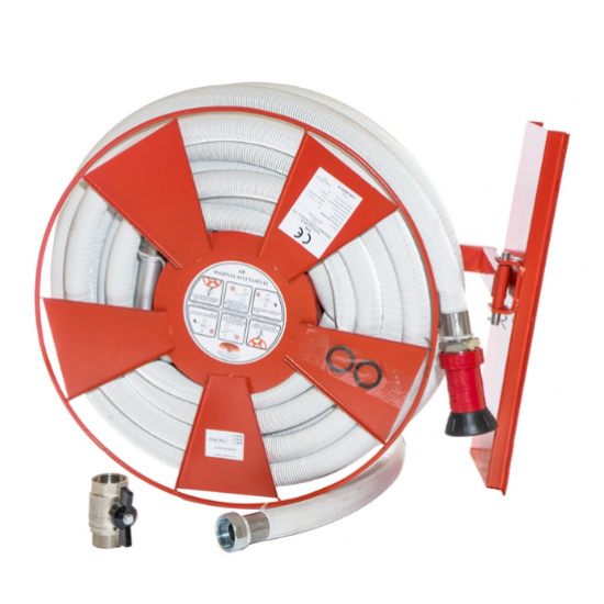 Cutie hidrant pt interior 650x650x260 cu usa din sticla sau plina din metal si furtun semirigid DN25 - Certificat CE si Declaratie De Performanta DOP