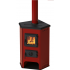 Soba/Semineu MBS Corner pe lemne, brichete sau carbune - putere 6.1 Kw Rosu