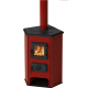 Soba/Semineu MBS Corner pe lemne, brichete sau carbune - putere 6.1 Kw Rosu