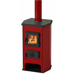 Soba/Semineu MBS Hit pe lemne brichete sau carbune putere 6.1 Kw rosu