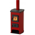 Soba/Semineu MBS Hit pe lemne brichete sau carbune putere 6.1 Kw rosu