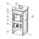 Soba/Semineu MBS Hit pe lemne brichete sau carbune putere 6.1 Kw rosu