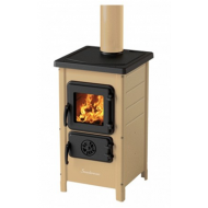 Soba/Semineu MBS HAPPY pe lemne, brichete sau carbune - putere 6 Kw Crem