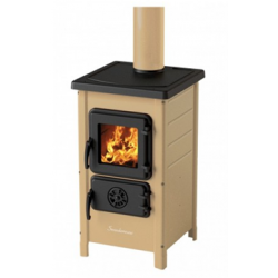 Soba/Semineu MBS HAPPY pe lemne, brichete sau carbune - putere 6 Kw Crem