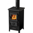 Soba/Semineu MBS HAPPY pe lemne, brichete sau carbune - putere 6 Kw Negru