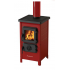 Soba/Semineu MBS HAPPY pe lemne, brichete sau carbune - putere 6 Kw Rosu
