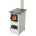 Soba/Semineu MBS Herra pe lemne, brichete sau carbune - putere 6 Kw Alb