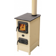 Soba/Semineu MBS Herra pe lemne, brichete sau carbune - putere 6 Kw Crem