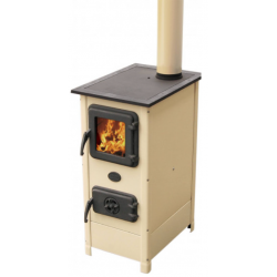 Soba/Semineu MBS Herra pe lemne, brichete sau carbune - putere 6 Kw Crem