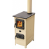 Soba/Semineu MBS Herra pe lemne, brichete sau carbune - putere 6 Kw Crem