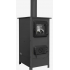 Soba/Semineu MBS Herra pe lemne, brichete sau carbune - putere 6 Kw Negru