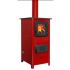 Soba/Semineu MBS Herra pe lemne, brichete sau carbune - putere 6 Kw Rosu