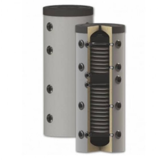 Puffer Sunsystem PS2 150 Litri - Rezervor de Acumulare pentru Agent Termic, cu 2 Serpentine, pentru pompa de caldura