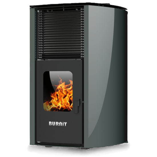 Termosemineu peleti Burnit Advant Novation 25 kW - Sunsystem Culoare Gri Antracit