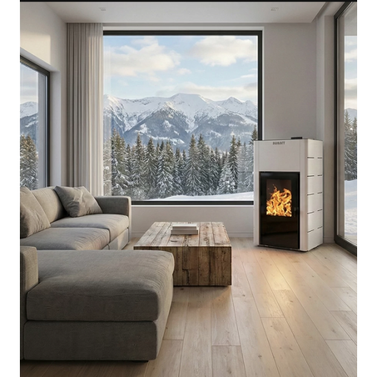 Termosemineu peleti Burnit Concept New 18 kW - Sunsystem Culoare Alb