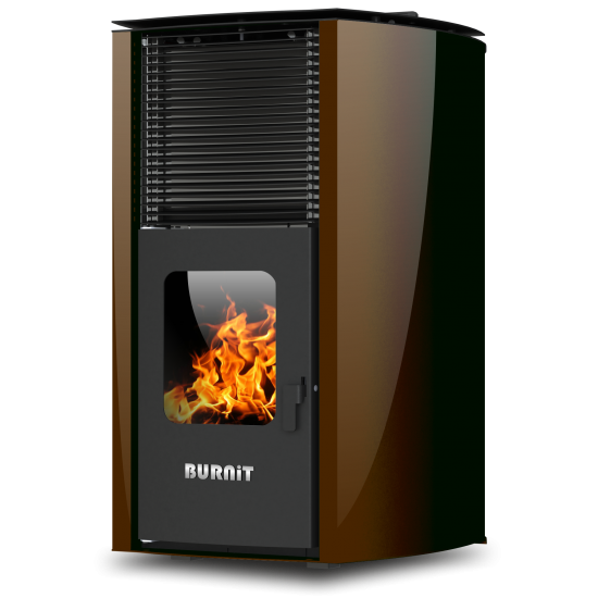 Termosemineu peleti Burnit Advant Novation 25 kW - Sunsystem Culoare Maro Cafeniu