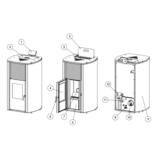 Termosemineu peleti Burnit Advant Novation 25 kW - Sunsystem Culoare Gri Antracit